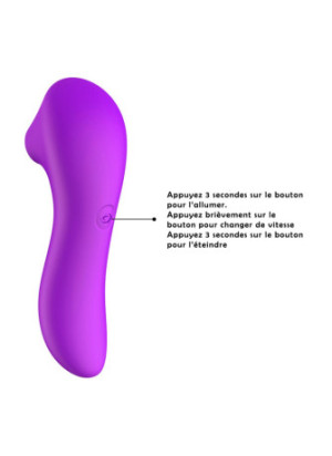 Stimulateur succion de clitoris et tétons USB violet - BOZ-086PUR